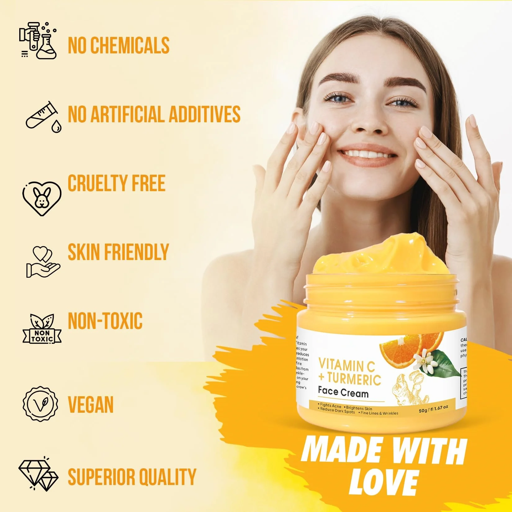 Customized Skin Care Products Acne Removal Turmeric Face Cream with Factory Price