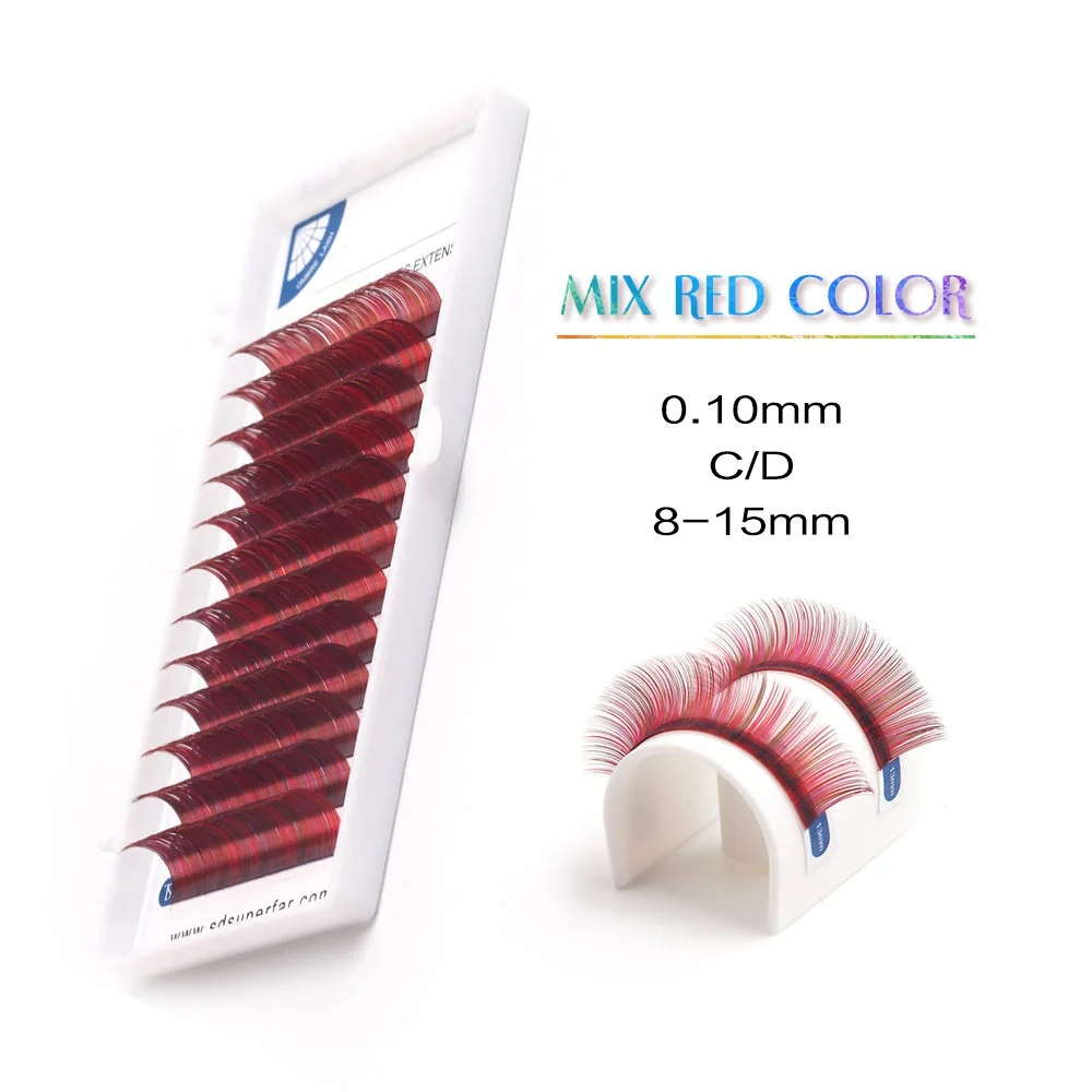 Mix Color Eyelash Extension 0.10mm C/D Curl 8-15mm Individual Color Eyelashes False Mink Cluster Rainbow Eye Lash
