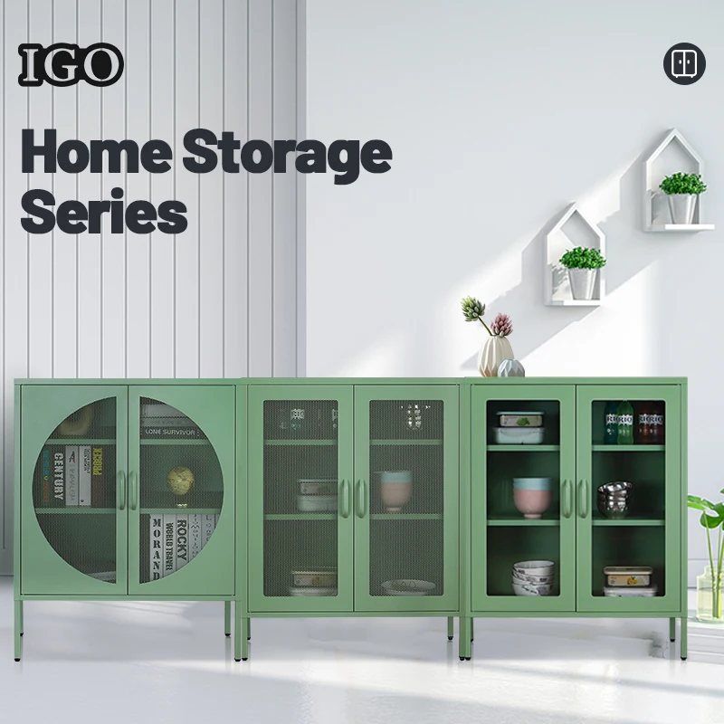 Unique Design Home Storage Cabinets Glass Door Metal Side Cabinets  metal storage cabinet