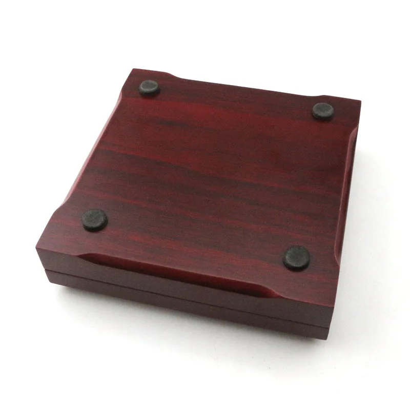 Custom Logo Antiques Mahogany Wooden Gift Box Brass Compass