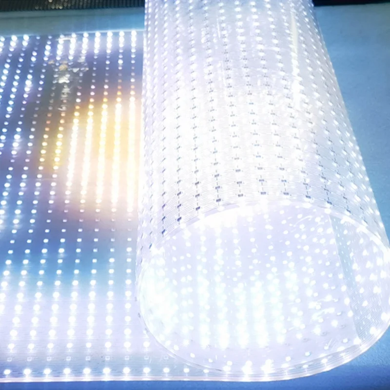 Flexible Transparent LED Film Crystal Display Screen  Shopping Mall Windows Glass Advertising Panel for Video Application