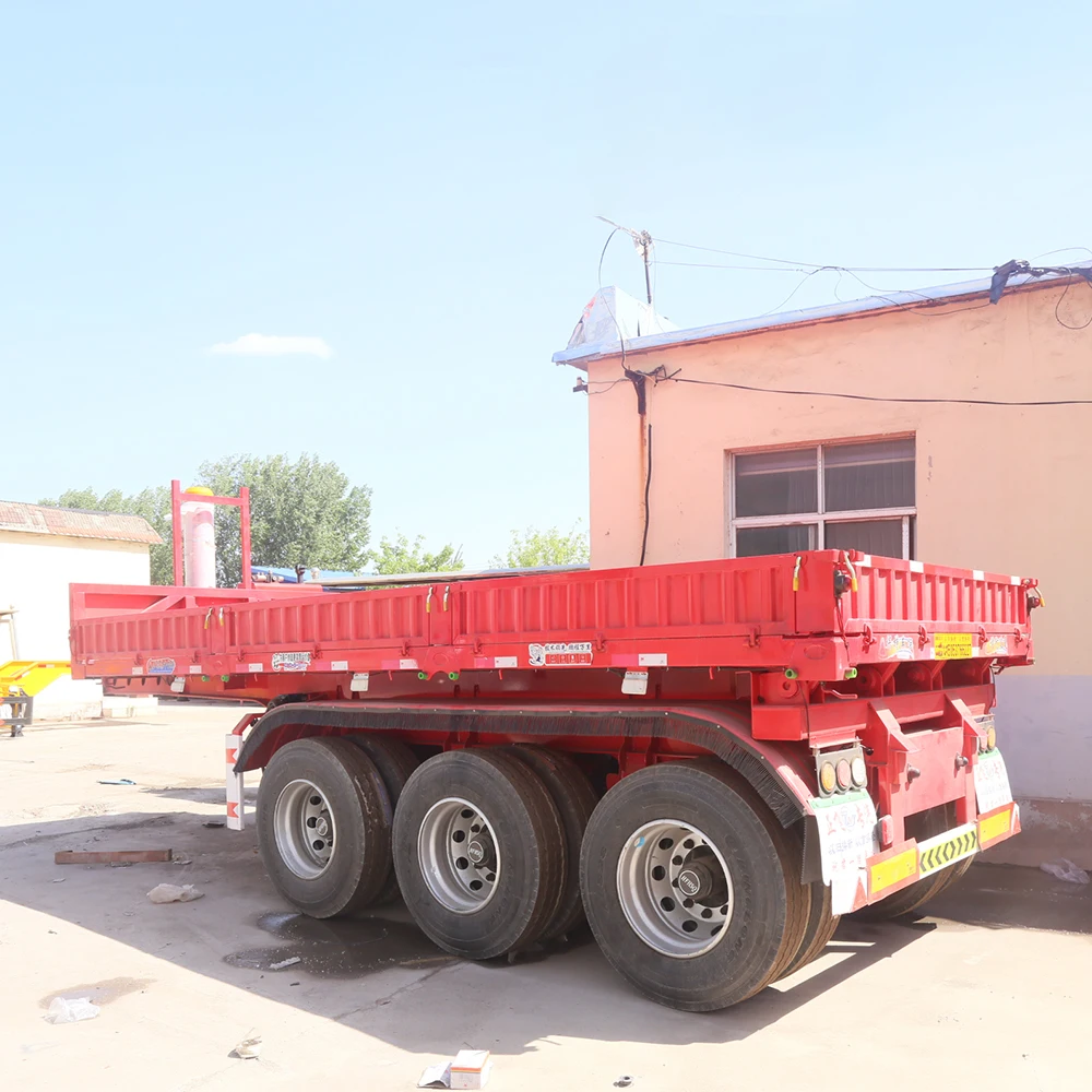 High Quality Hydraulic Tipping Trailer Semi-Trailer 3 Axle Dump Truck Side Tipper Dump Semi-Trailer