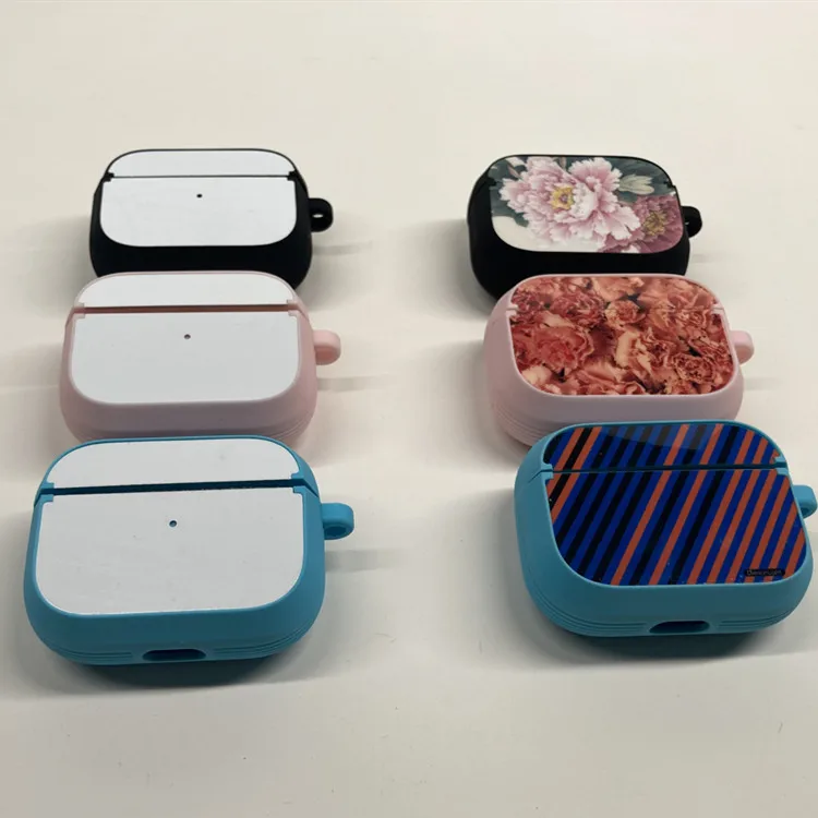  Самодельный 2D сублимационный Чистый силиконовый чехол для наушников Airpods Pro с алюминиевой