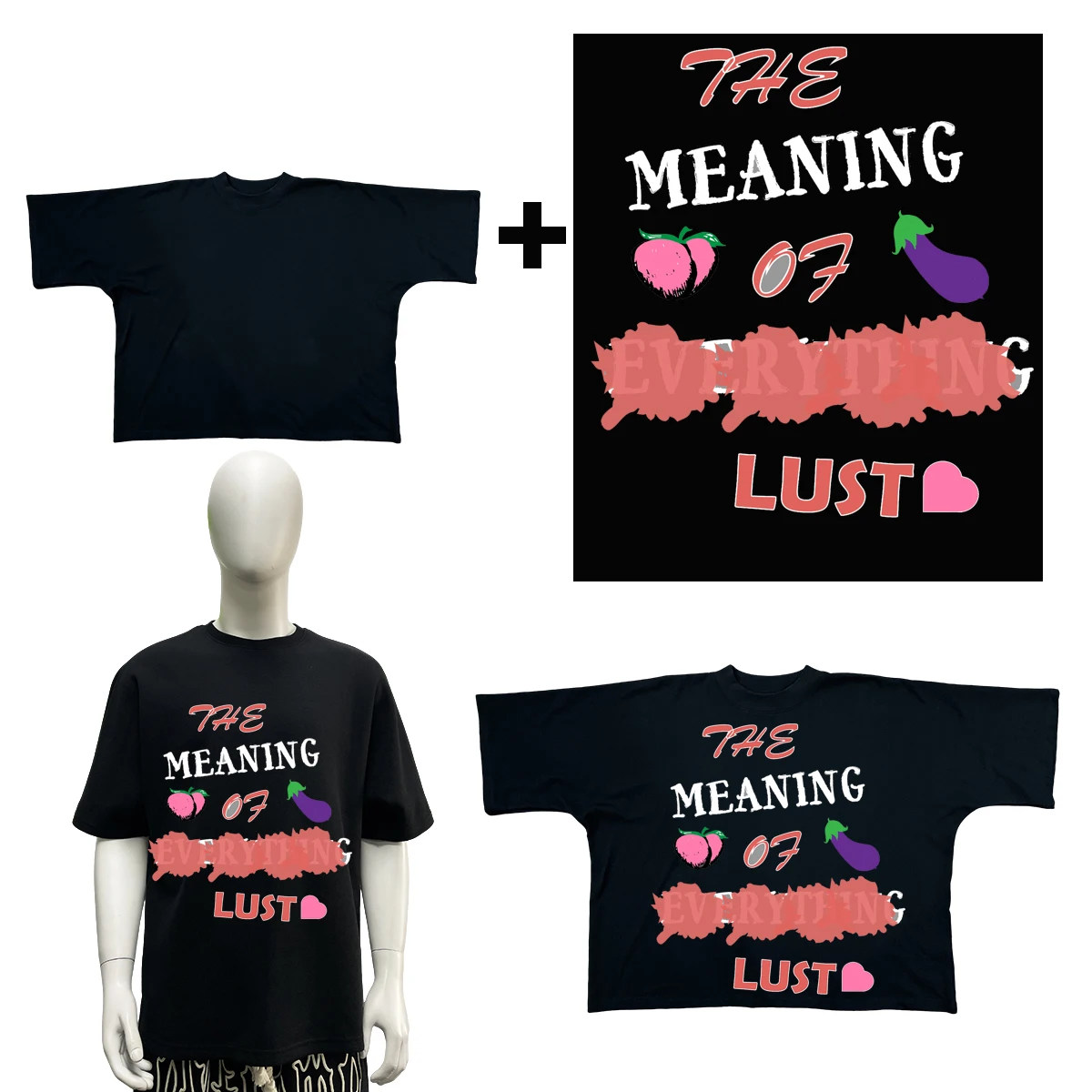 300 Gsm Drop Shoulder Boxy Fit T Shirt Printing Custom Heavyweight Graphic Screen Printing Cropped T-Shirt Men Design