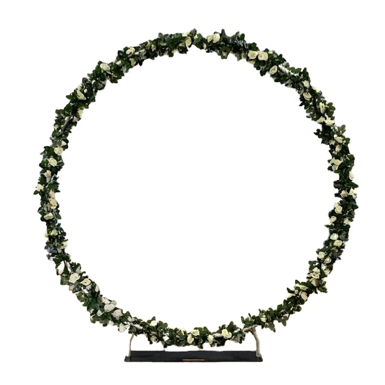 Factory Sale Metal Frame Grass Wall Decor Round Wedding Backdrop