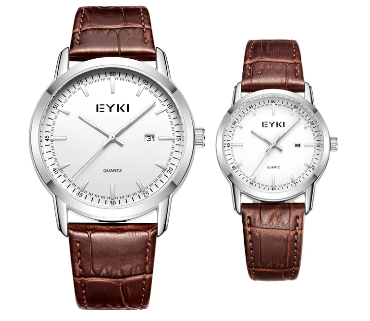 EYKI E1151 Leather Strap Latest Couple Excel Watches Japan Quartz Atm Unisex Watch