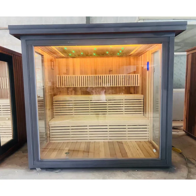 China Popular Red Cedar Outdoor Cube Sauna And Steam Rooms Most Design