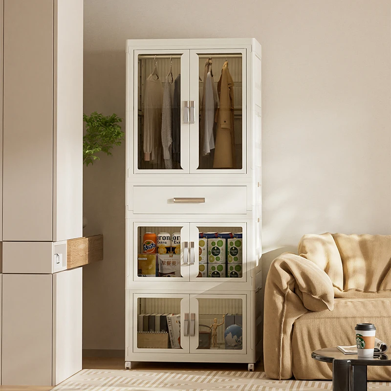 Plastic closet cabinets clothes organizer master bedroom furniture set luxury closet storage wardrobs cabinets with wheel