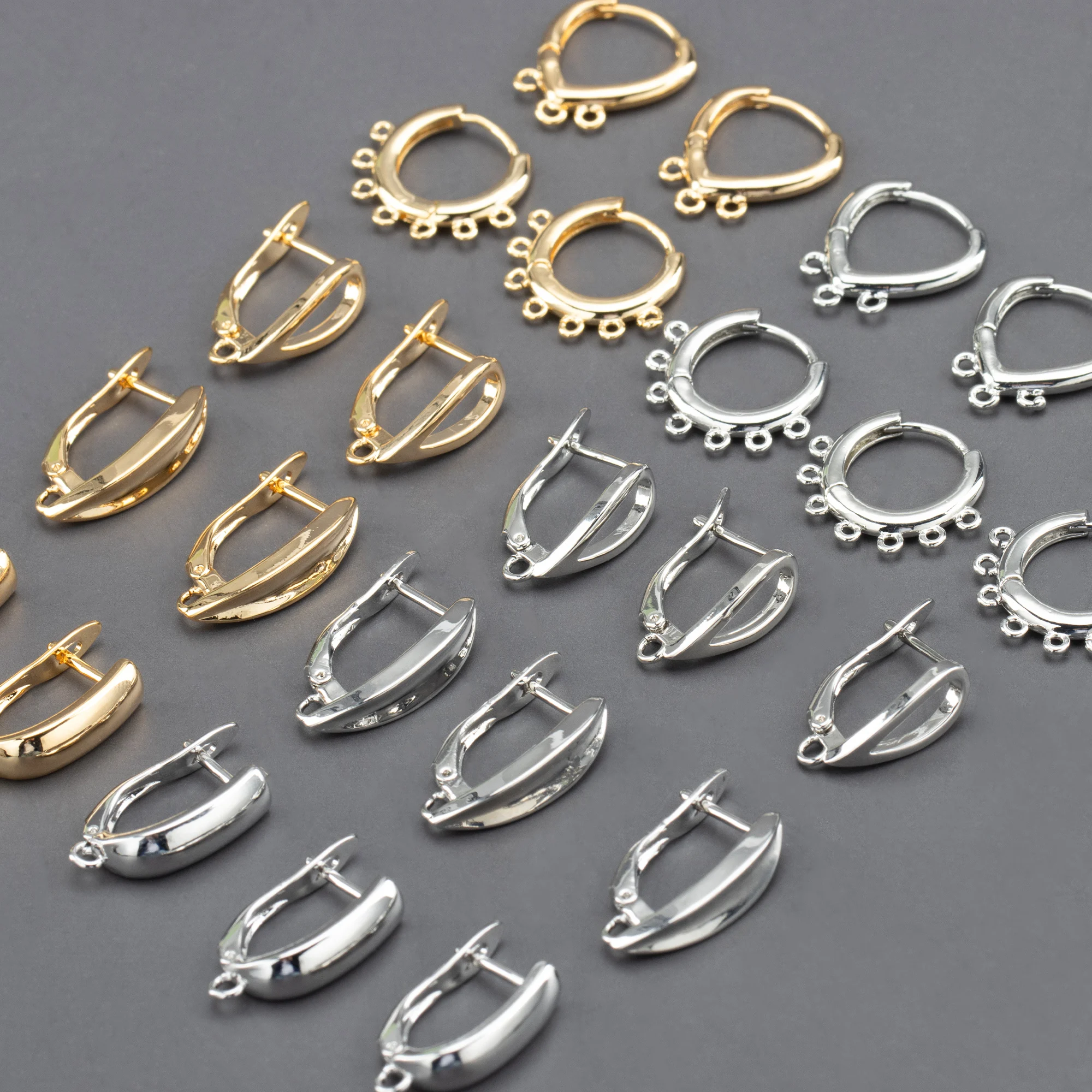 M818  wholesale Simple Style Copper Metal Multi Style Diy Earring Hooks For Women jewelry making accessories  20pcs/lot