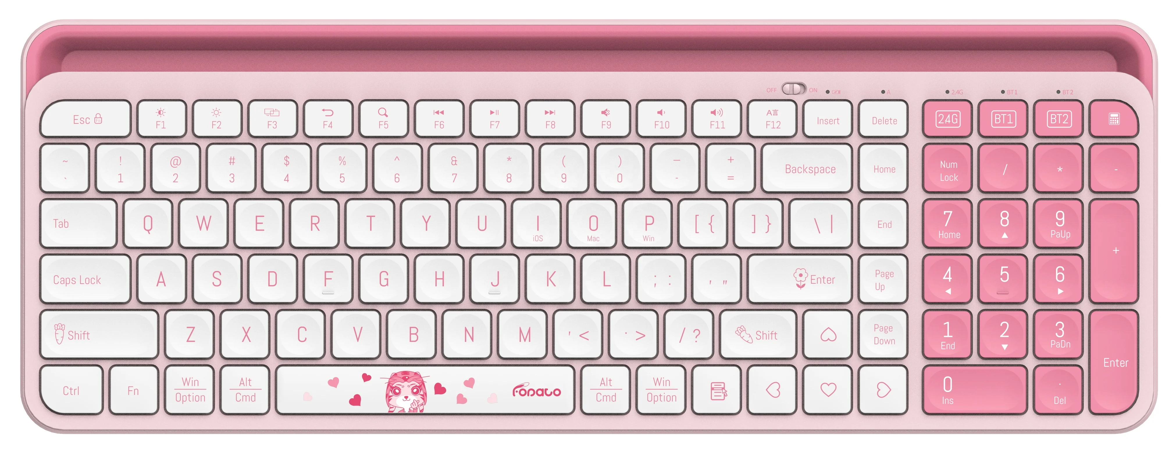 Office Keyboard With Tablet Phone Stand Multi-device Wireless and BLUE TOOTH  dual mode keyboard