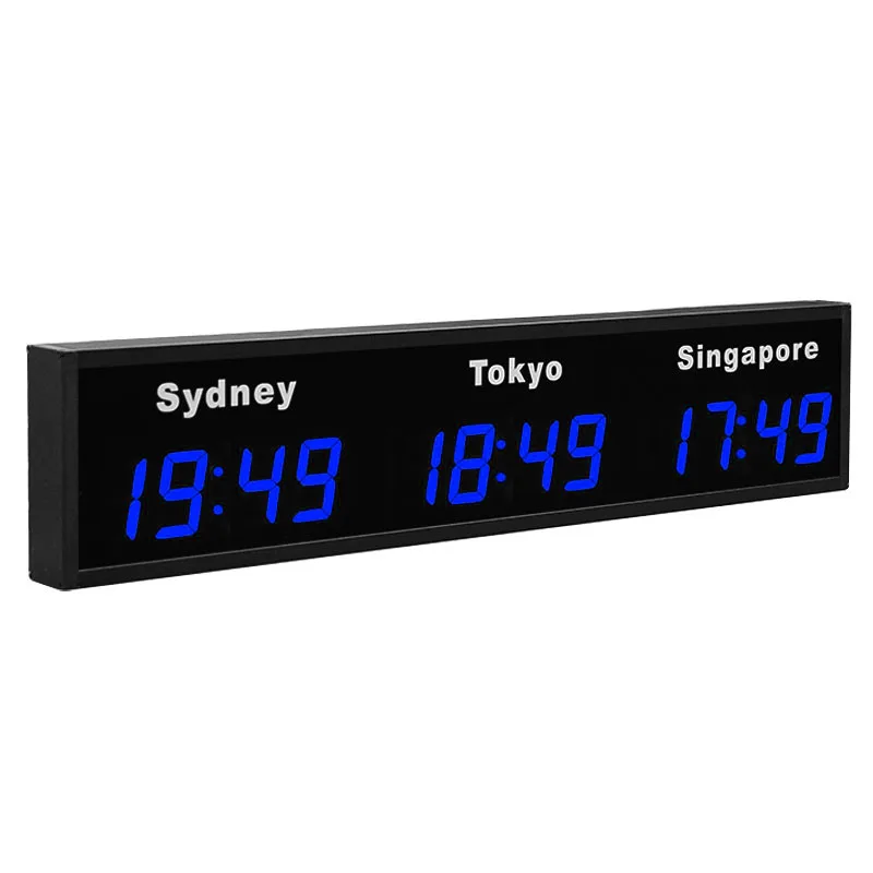 CHEETIE CP034 Wall Mounted LED World Clock Window Software Update City Time Digital Time Zone World Clock