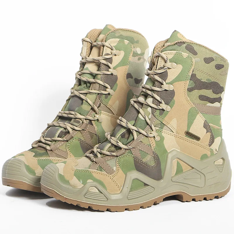Outdoor Sport Winter Warm Anti Slip Padding Men Camouflage Desert High Half Shoes Climbing Boots Combat Tactical Boot