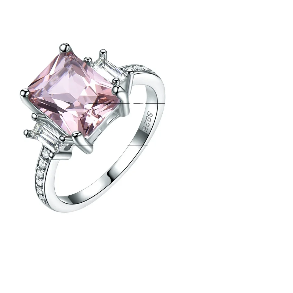 UMCHO 925 Sterling Silver Engagement Ring Green Emerald CZ Gemstone Rings for Women Wedding Party