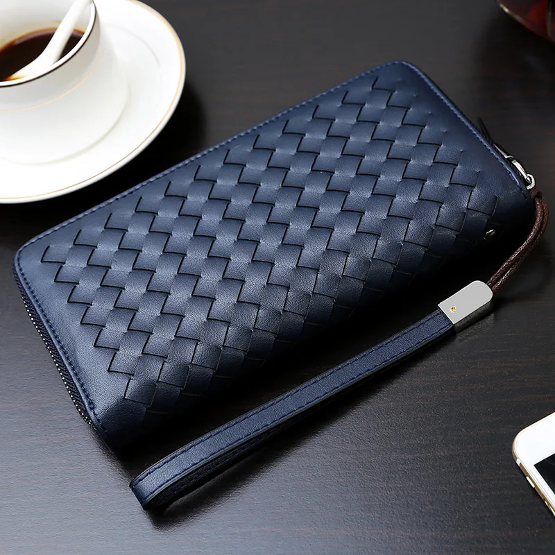 Wholesale wallet Women Elegant Braided Handbag Envelope Hasp Beach Bag Straw PU Clutch Bag For Ladies wallet