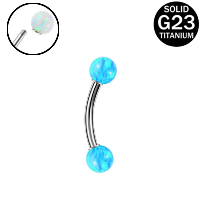 Light Luxury Body Jewelry Australian Gem Male Thread Eyebrow Stud G23 Titanium Ring Fashion Piercing