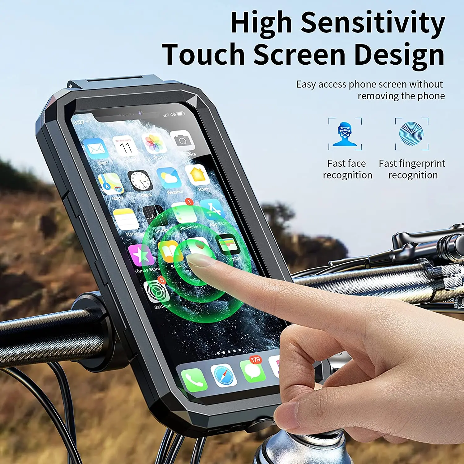 Universal bike Handlebar Mount Adjustable waterproof bicycle phone holder 360 degree bike mobile phone holder for motorcycle