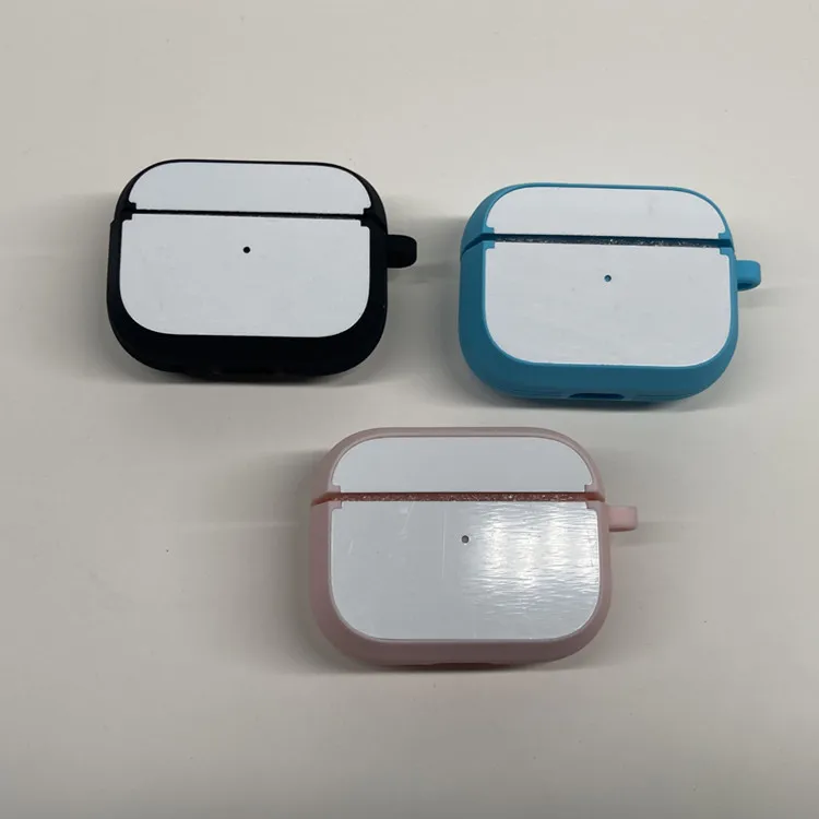  Самодельный 2D сублимационный Чистый силиконовый чехол для наушников Airpods Pro с алюминиевой