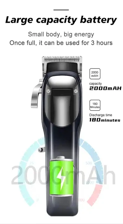 Newest 11000RPM motor Rechargeable Professional Hair Clippers Hair Trimmer hair cutting machine With Comb