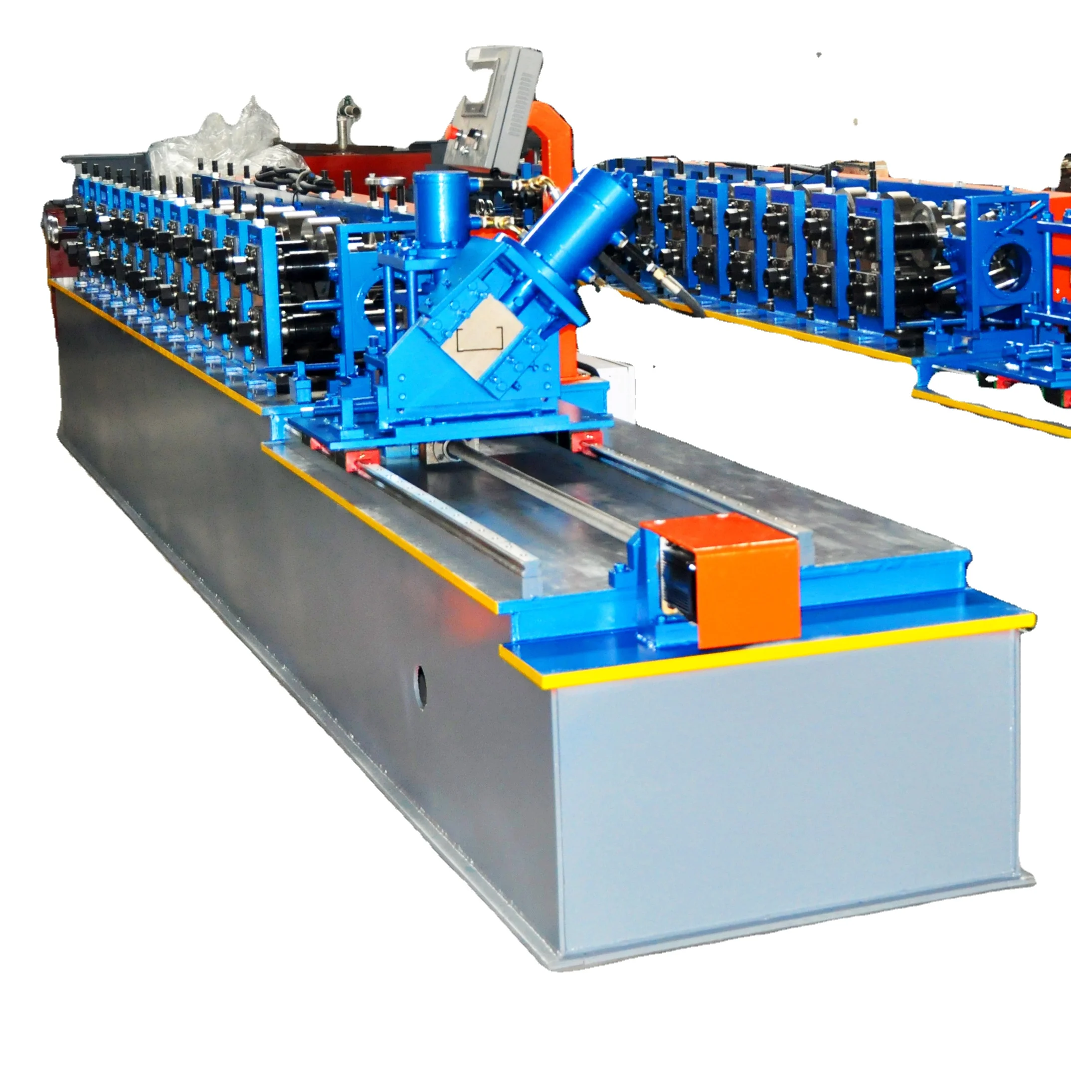 High speed fully automatic c purlin with tracking cutting roll forming machine