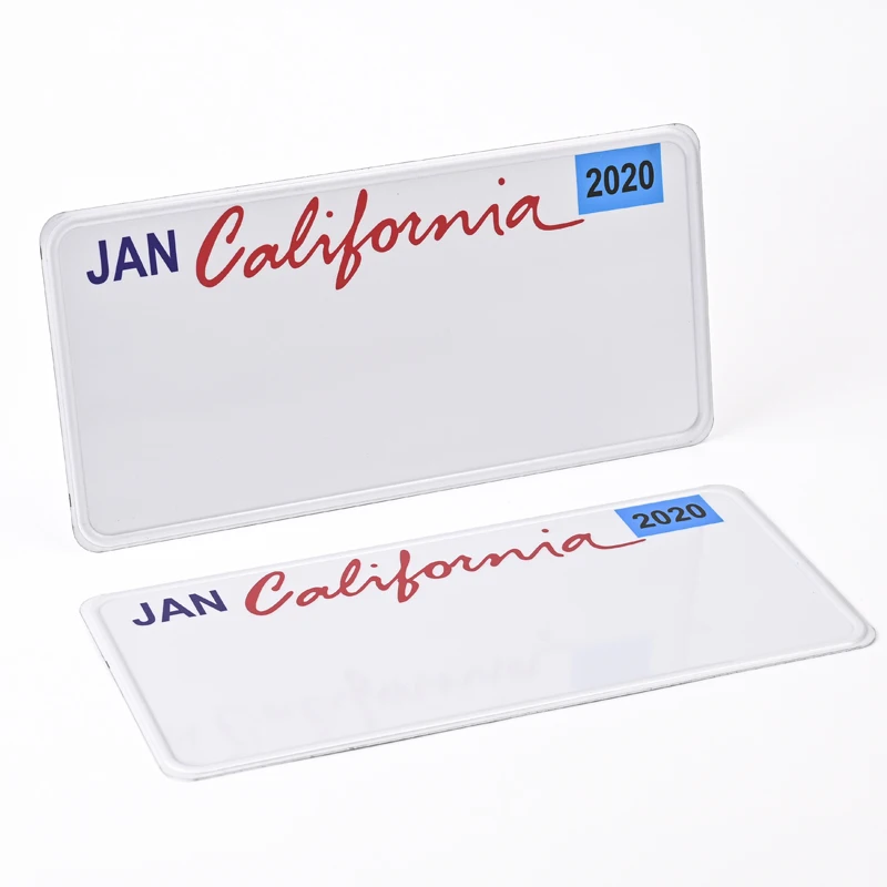 Customize USA Size Single-sided Car Tag Blanks  White Blanks Sublimation Embossed Aluminum Metal License Plates for Diy Printing
