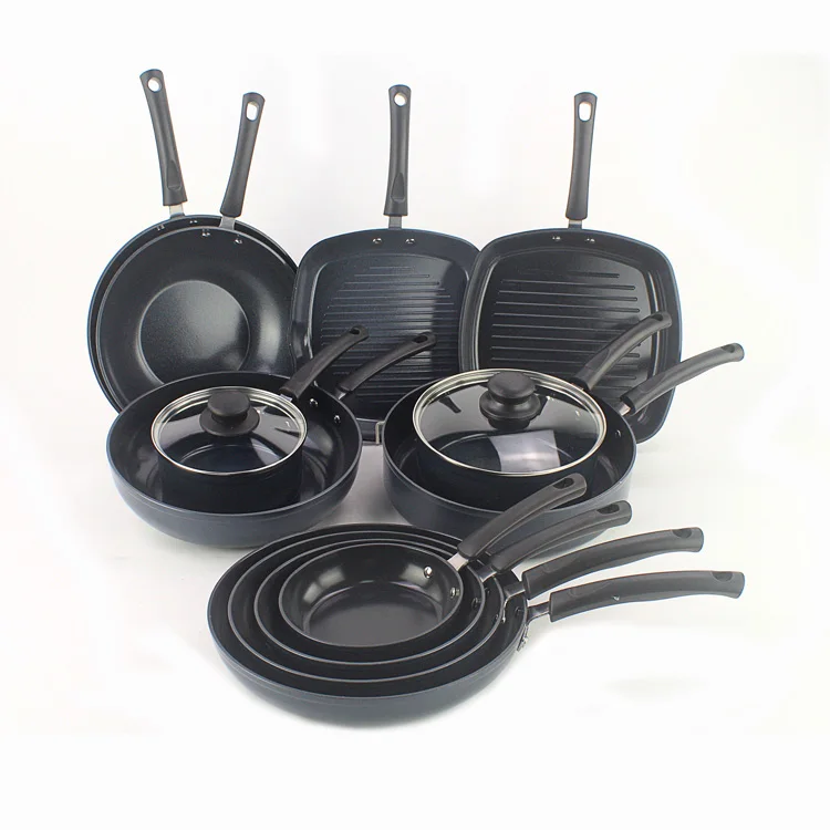 Axa-Hot Selling Forged Aluminium Black Kitchen Non Stick Pot Cookware Sets Aluminum Pot Set Aluminum Cooking Pot