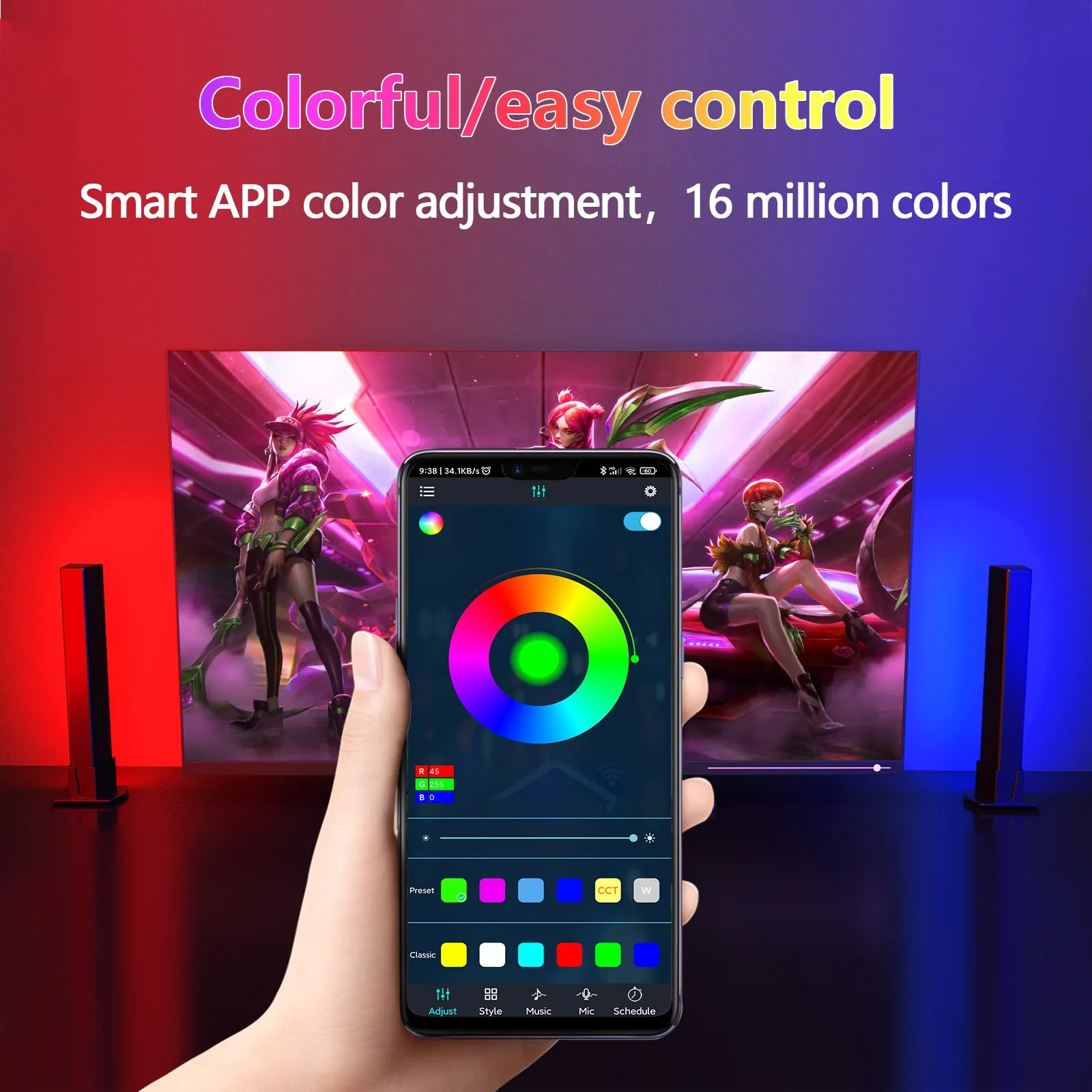 Настольная Светодиодная лампа RGB с голосовым управлением умный игровой светильник для стола полярная атмосфера