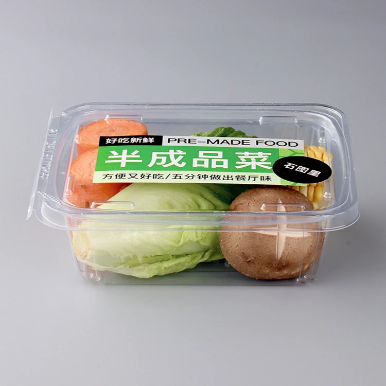 Factory supply Clear  Seal Food Storage Fruit Box Disposable Clamshell Tamper  Evident Food plastic fruit container