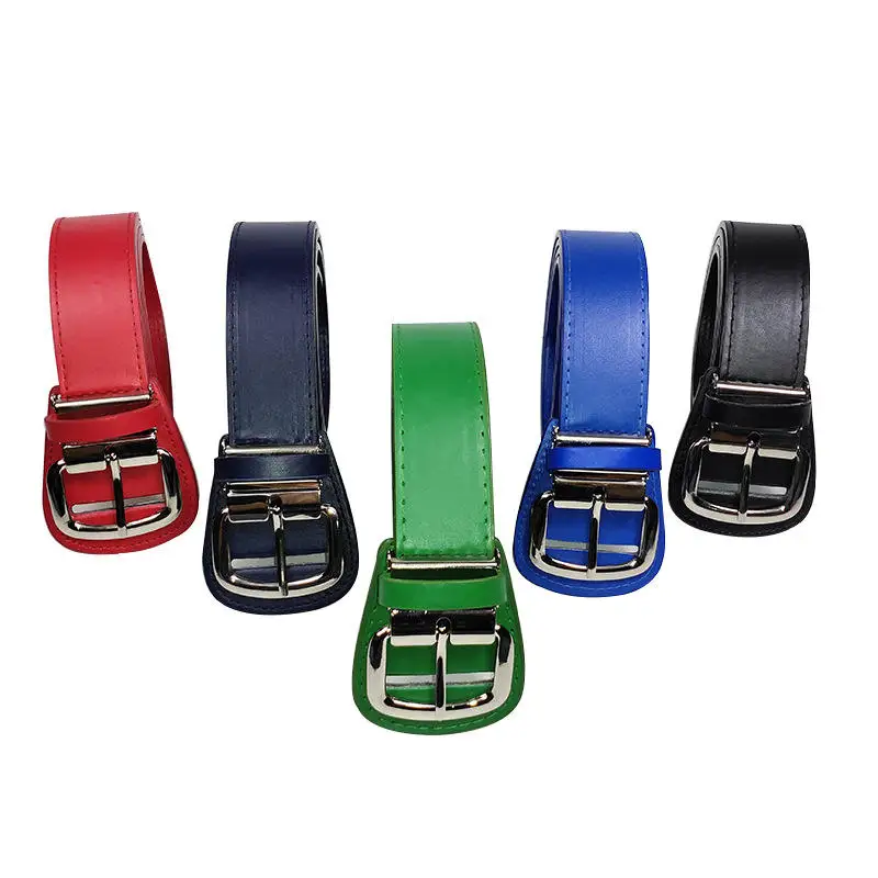 Customized Logo Pu Leather Sports Belt Baseball Softball Belt with Adjustable Length Elastic Alloy Buckle