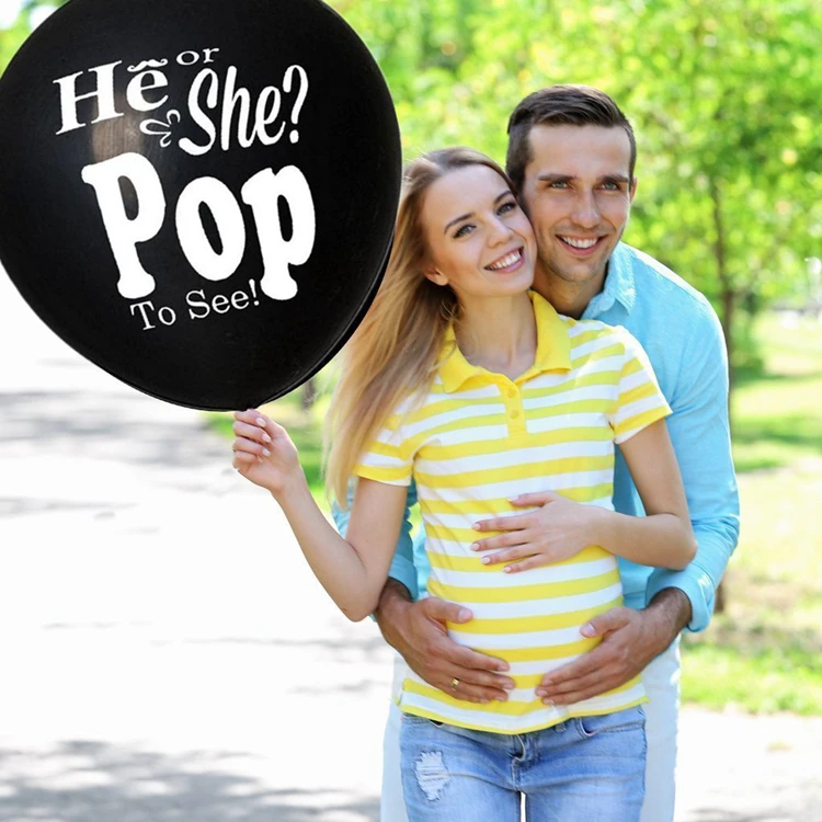 Party Decorations Baby Shower Balloon Set Suitable For Both Air And Helium Black Gender Reveal Confetti Balloon Decoration