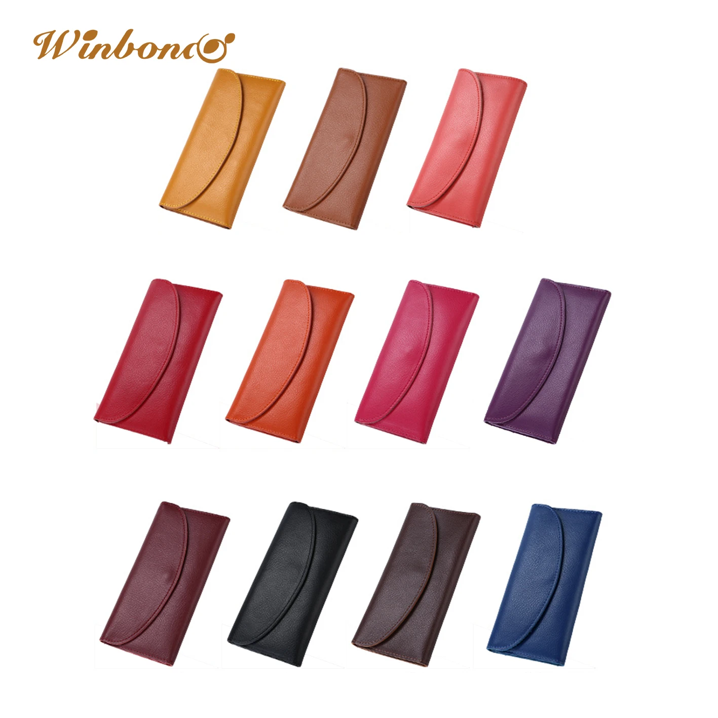 Factory Direct Business Card Holder Genuine Leather Brown Wallet Cash Envelope Shaped Leather Wallet