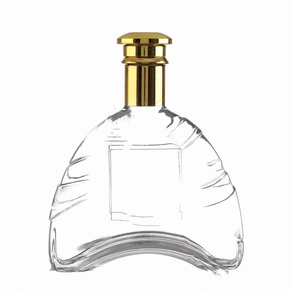 Wholesale 500ml 750ml Empty Luxury  Shape Glass Wine Vodka Whisky Brandy  Bottle with Factory Price