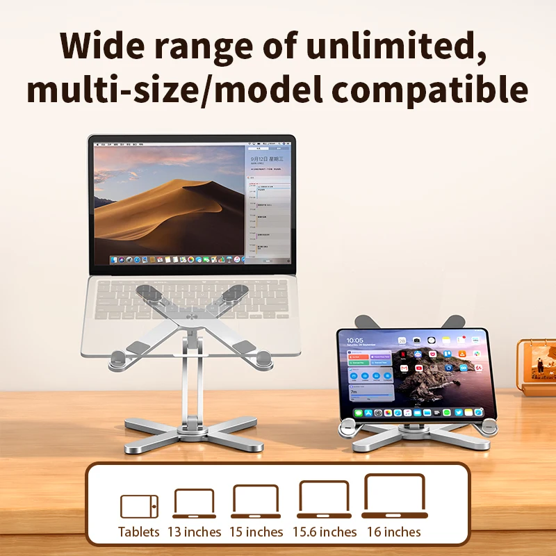 2023 Newest 360 Rotating Foldable Adjustable Laptop Holder Notebook Holder Aluminum Alloy Laptop Stand for Standing
