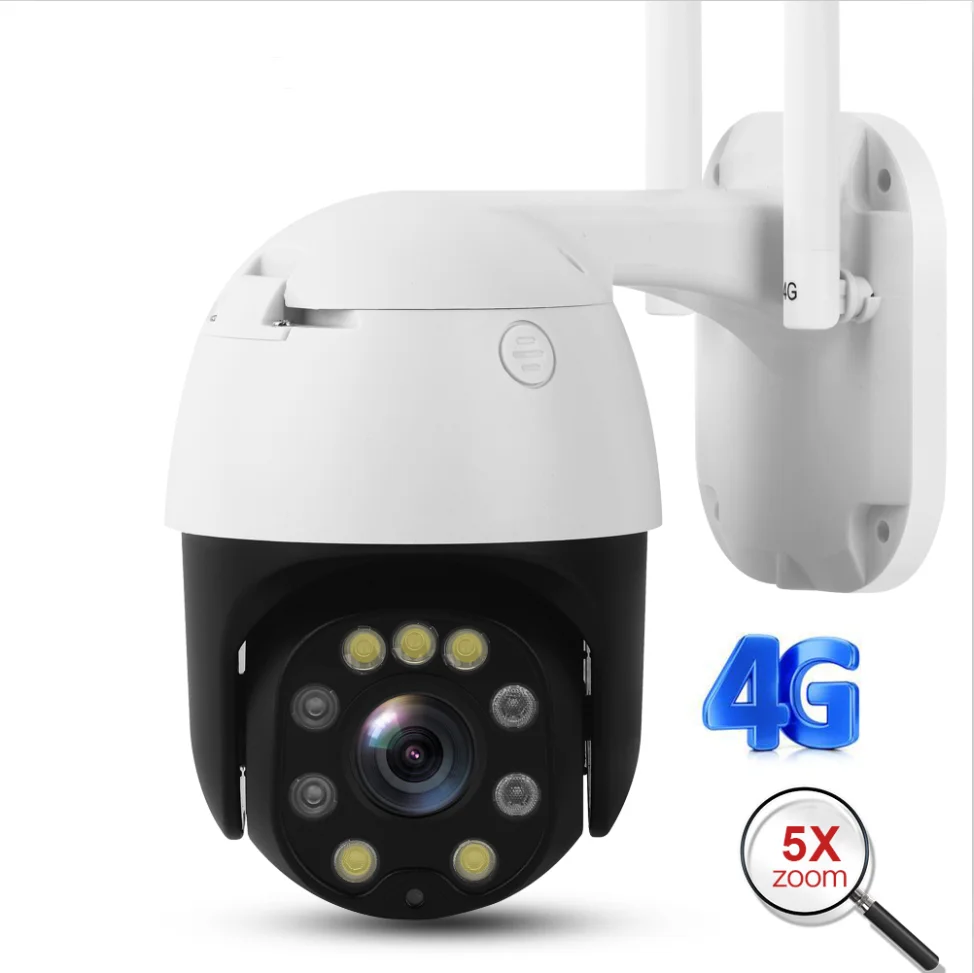 2MP 5X Optical Zoom PTZ Human Detection Auto Tracking Security IP CCTV 4G Wifi Sim Card 5MP Camera