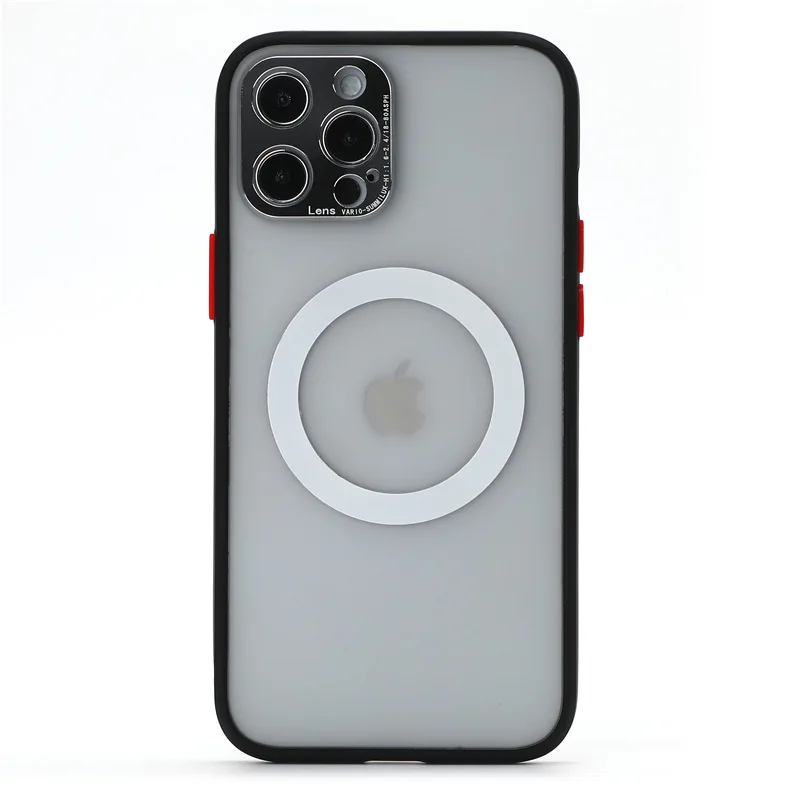 
The New 2021 magnetic matte transparent case wireless charger cell phone case for iphone 12 Pro 5G 
