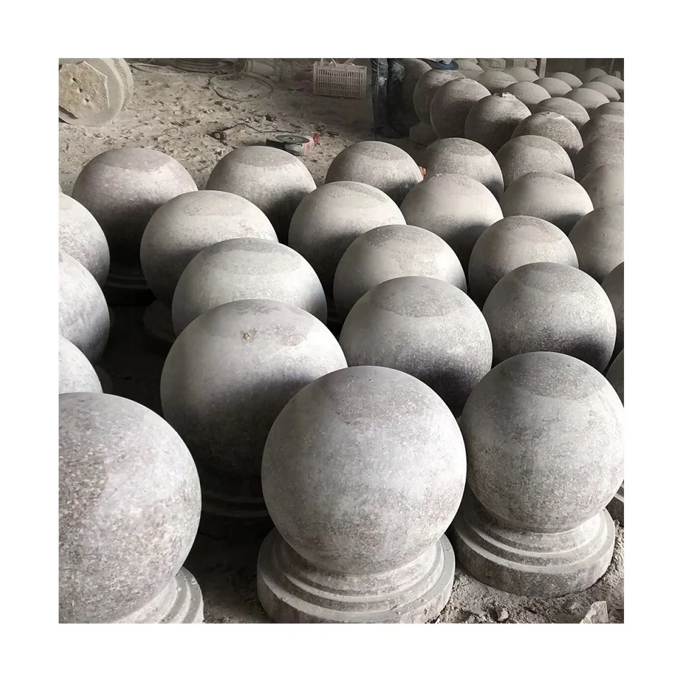Natural granite ball roadblock polished or honed finish with customized sizes