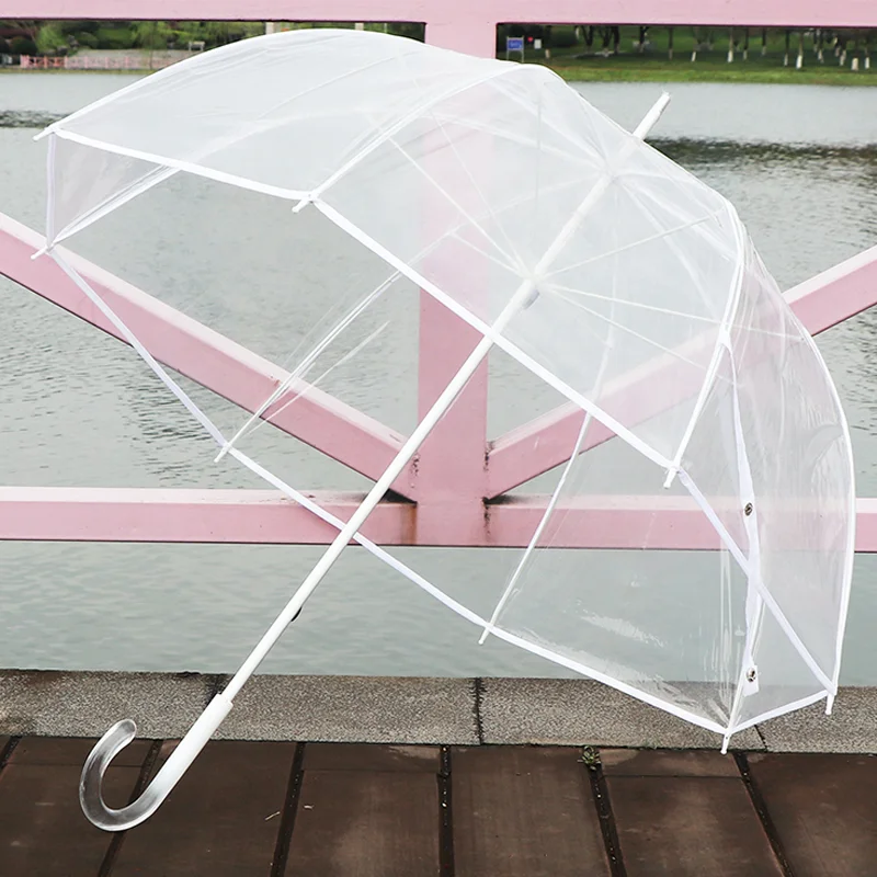 RST Rain Full Transparent Crystal Umbrella Dome Shape Custom Print logo Promotion POE Wedding clear Umbrella