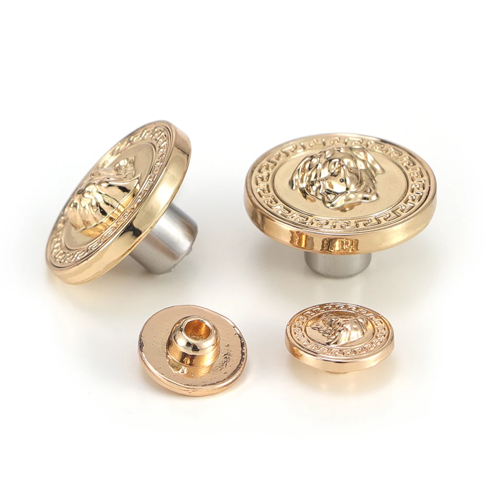 Manufacturer Denim Pant Buttons Brand Name Roses Gold Logo Metal Custom Brass Jeans Button for Jacket