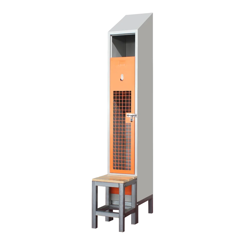 Yellow Grid Door Latches Football Locker With Hook Shoe Rack Metal Locker