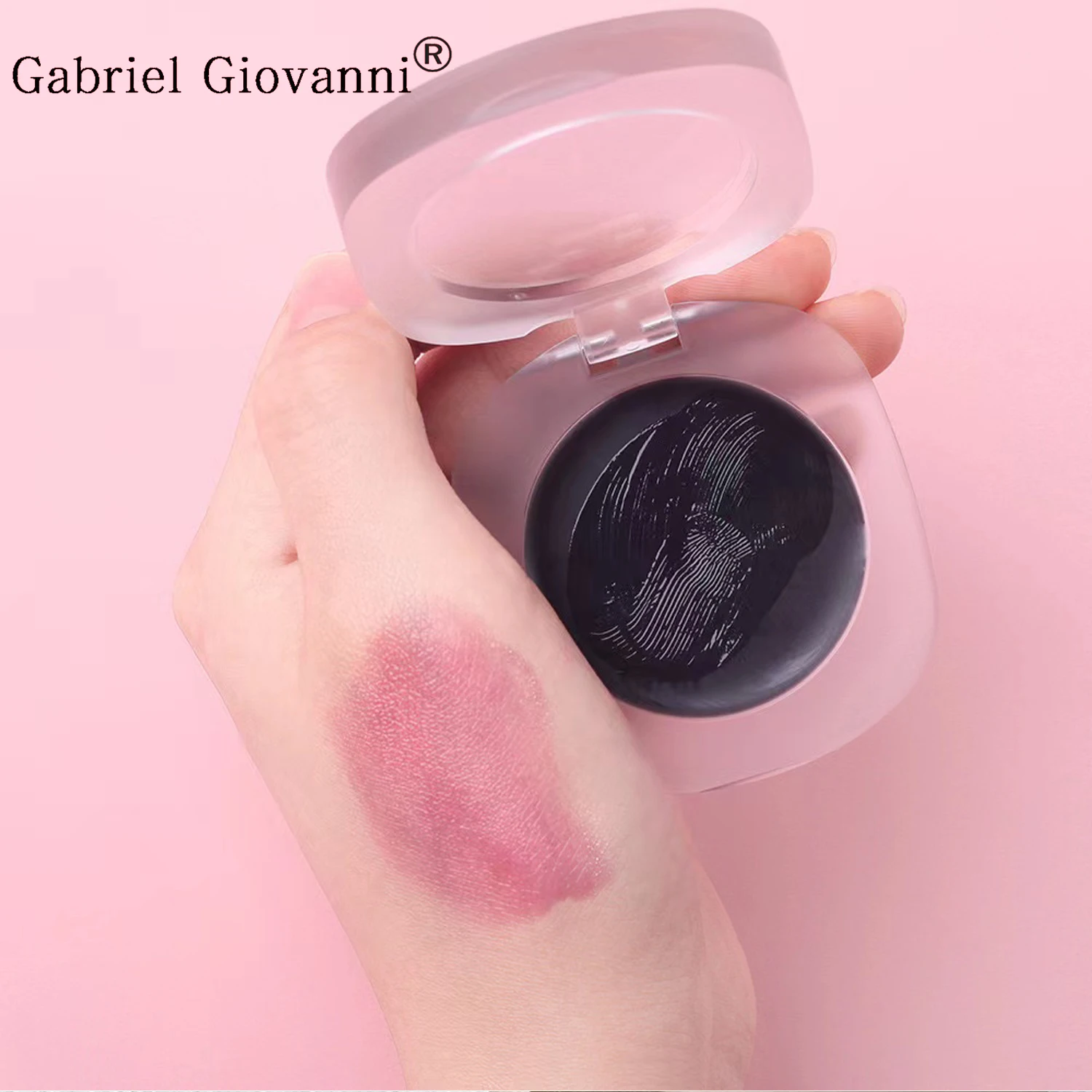 Long-lasting Magic Blush Cream for Cheeks and Lips: Black Colour-changing Thermochromic Blush without Logo