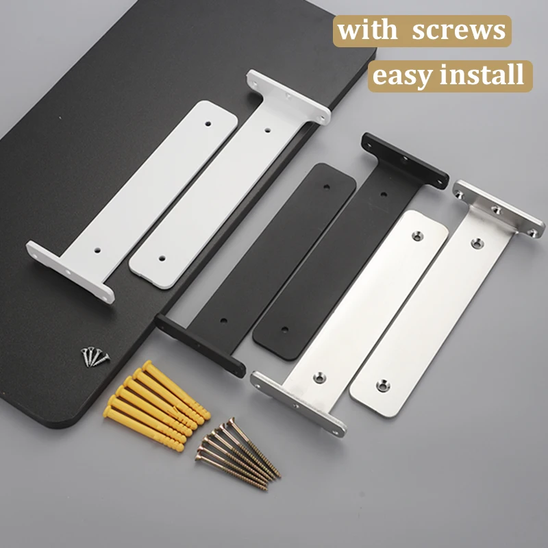 Factory Price Hidden Invisible Black Metal T shape Shelf Bracket Wall Mounted Bracket Hardware Supports