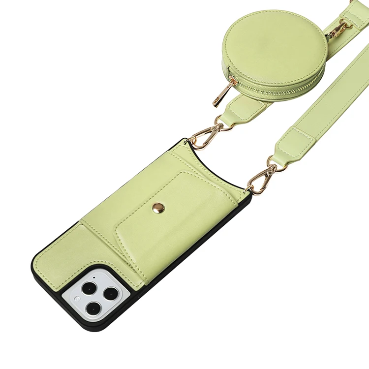 New Arrival wallet strap phone case with crossbody chain phone case for samsung iphone