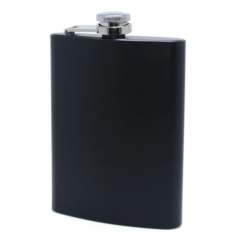 6oz Black Portable Kettle 7oz Wholesale Custom Hip Flask Promotional Metal 8oz Men Gifts Travel Wine Stainless Steel Black Flask