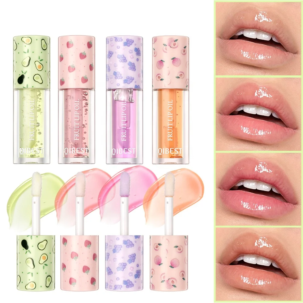 Wholesale Colored Fruit Makeup Primer Glow Moisturizing Lip Oil Long Lasting Hydrating Lip Balm Lip Gloss