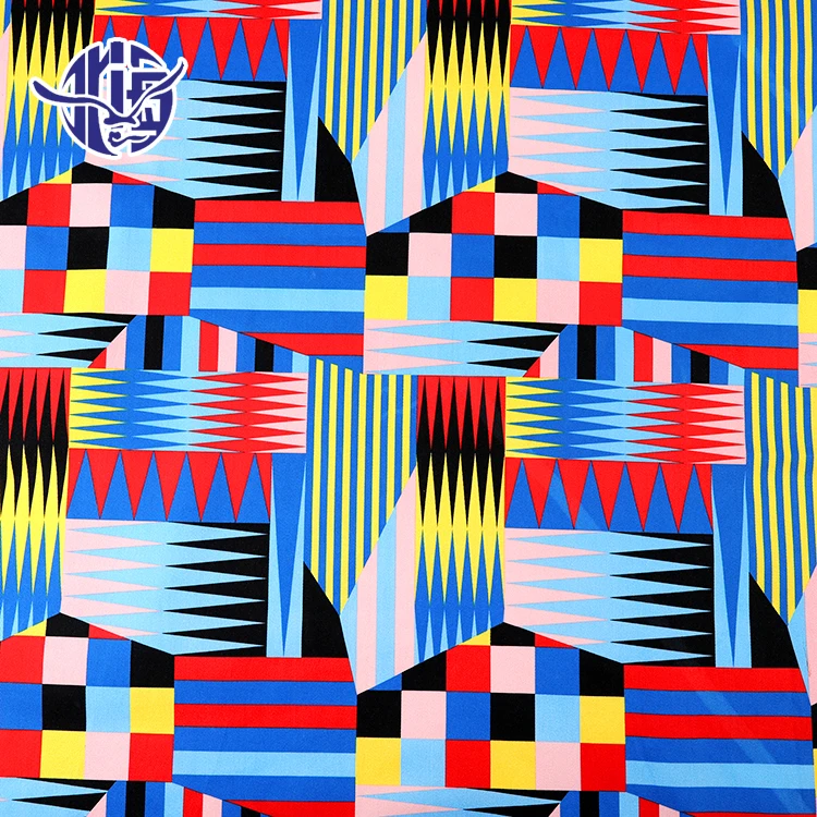 
Geometric pattern Indonesia 2021 Digital Print 100% Cotton Twill Fabric for dress 