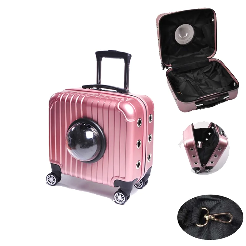 Hot Selling Luxury Large Capacity Travel Weekend Pet Trolley Bag Oxford Go to Park Cat Kitten Puppy Stroller
