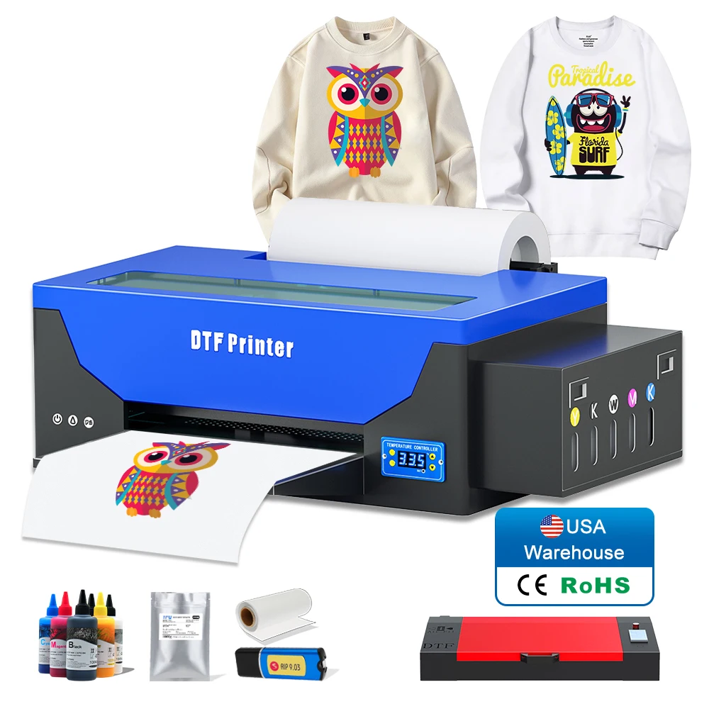 Printer kit 30cm textile printer a3 dtf colorsun 1390 pet film dtf shenzhen flatbed inkjet printers impresora dtf