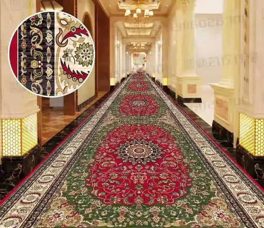 Hotel Walkway Full Pavement Carpet Printed Nylon Carpet Waterproof Corridor Carpet Customization