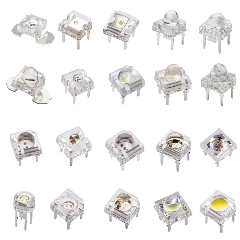 3V 1200mcd 5mm 3mm Led Flat Head Blue Color Super Flux LED Convex Lens Four Pins Piranha 460 - 470nm Dip F5 LED Emitting Diode