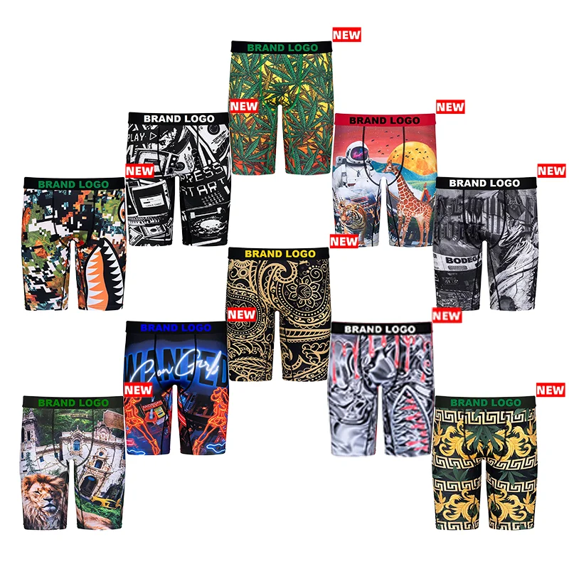 Custom Logo Jacquard Waistband Ethikaed Men Boxer Shorts Printed Patterns Graphic Shark Wholesale Ethikaes Underwear