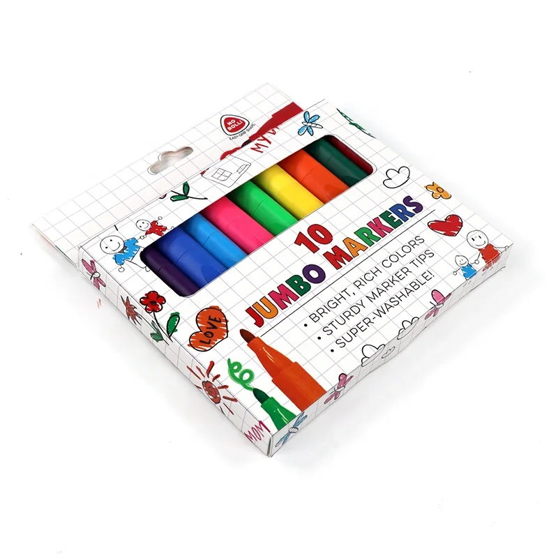Tri-shape Ultra Clean Super Washable kids Multi colored 10 Count jumbo washable marker